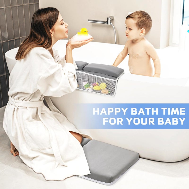 JOY ANAN Baby Bath Kneeler and Elbow Rest Pad Set, Bathtub Kneeling Pad, Baby Accessories for Bath, Relieve Your Knees and Elbows - Image 2